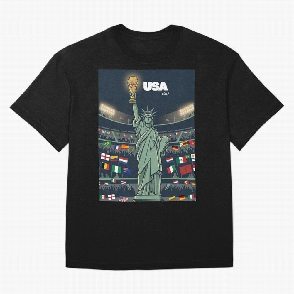 World Cup USA 2026 Classic T-Shirt Follow FIFA World Cup 2026 USA Canada Mexico Spirit, Filled with England and Germany, CR7 and Messi, Vintage Soccer Flavor, Modern Football Stars, National Flags and Final Night Emotion; Great for Watch Parties,