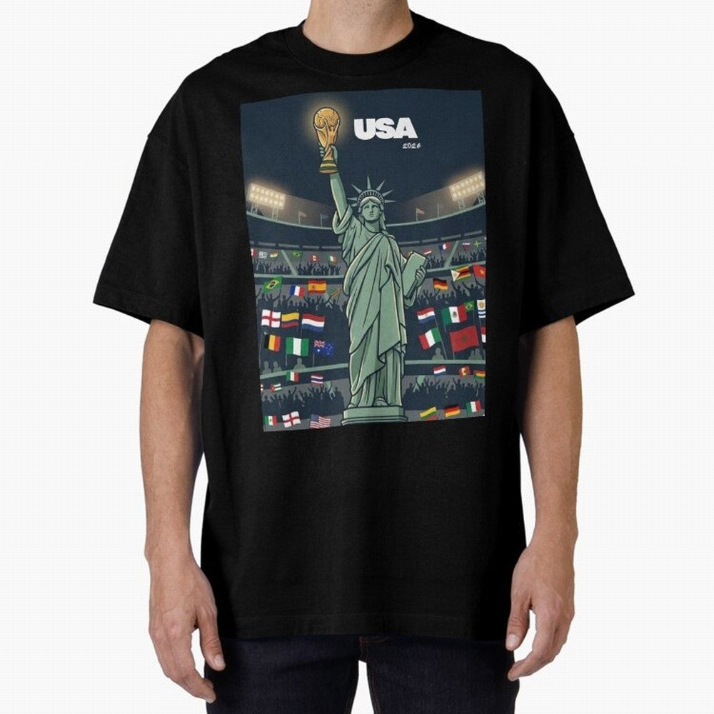 World Cup USA 2026 Classic T-Shirt Follow FIFA World Cup 2026 USA Canada Mexico Spirit, Filled with England and Germany, CR7 and Messi, Vintage Soccer Flavor, Modern Football Stars, National Flags and Final Night Emotion; Great for Watch Parties,
