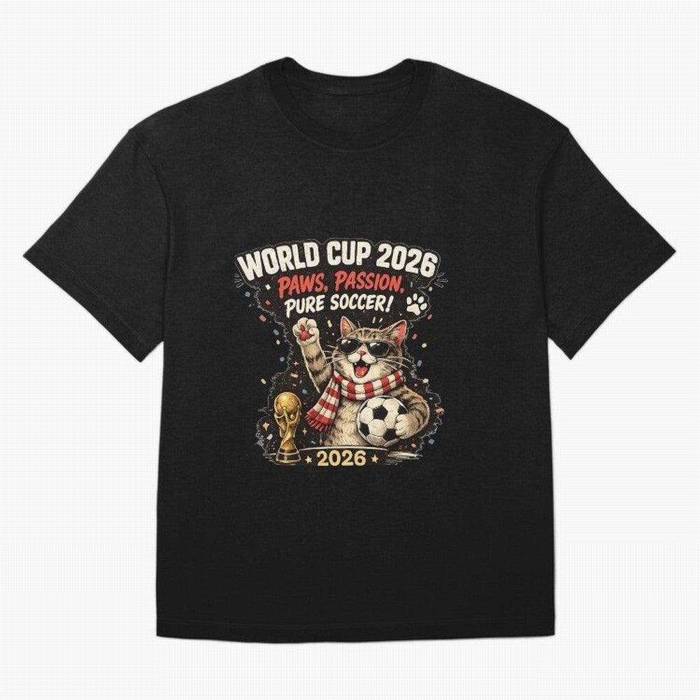 World Cup 2026 Funny Cat Soccer Retro Shirt Classic T-Shirt Enjoy the Biggest Football Party of FIFA World Cup 2026 for Fans of Messi and Cristiano Ronaldo and Brazil, Portugal and Argentina, Bringing Soccer Culture, Superstar Moments, National