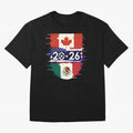 Glitched United 2026 - North America Emblem Cup Classic T-Shirt Join the Global Buzz around the FIFA World Cup 2026 Journey through Messi and Cristiano Ronaldo Highlights, Spain and Netherlands Pride, Goal Celebration Energy, Supporter Heritage,