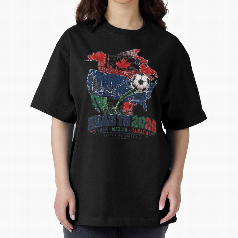 Road to 2026 USA Mexico Canada Soccer Badge Classic T-Shirt Celebrate Football Heritage in FIFA World Cup 2026 for Fans of Messi, Neymar and Mbappe and Argentina, Bringing Worldwide Fan Energy, Dramatic Goals, Stadium Lights and Championship