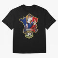 France Map Silhouette 2026 Football Victory Graphic Classic T-Shirt Show Your Tournament Heart for FIFA World Cup 2026 USA Canada Mexico Spirit, Featuring France, Messi and Cristiano Ronaldo, Global Supporter Spirit, Legendary Goals, National