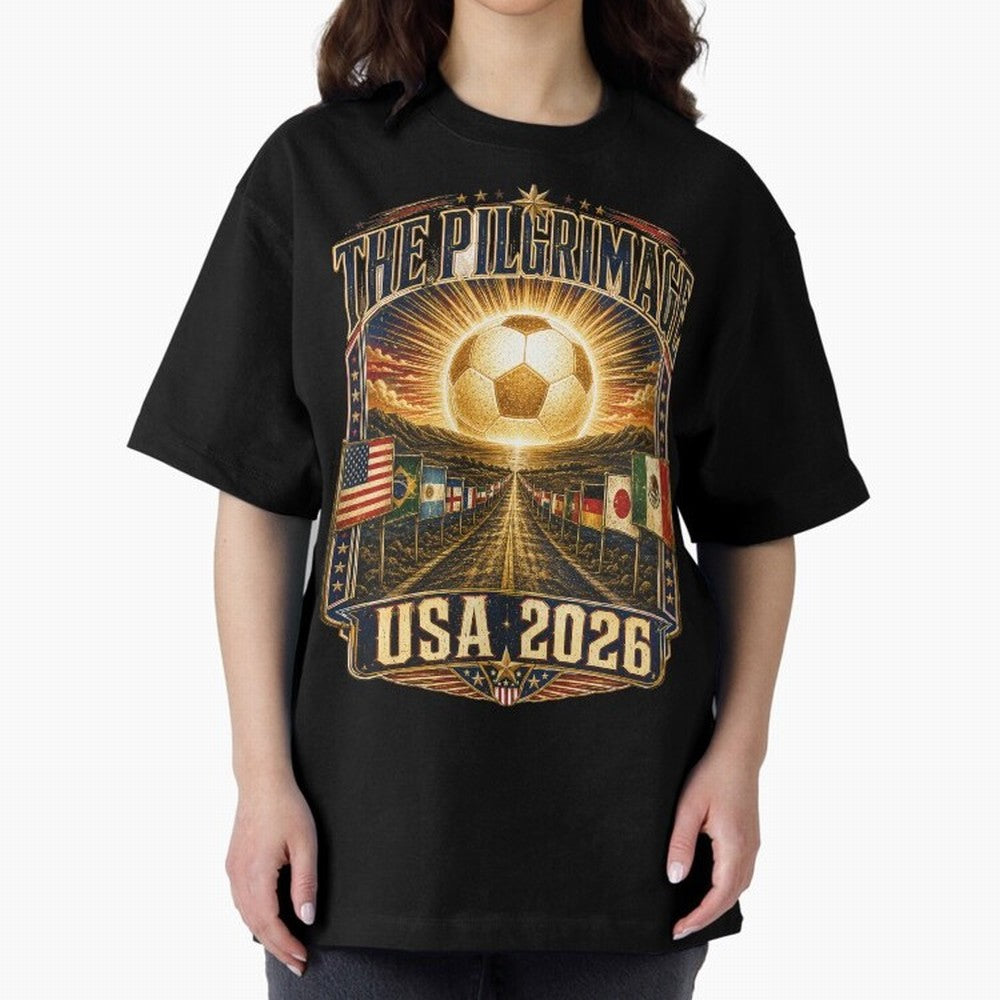 The Pilgrimage World Cup 2026 Soccer T-Shirt Classic T-Shirt Feel the Heartbeat of FIFA World Cup 2026 USA Canada Mexico for Fans of CR7 and Messi and Argentina, France and Brazil, Bringing Game Day Rituals, Football Legends, Country Pride and the