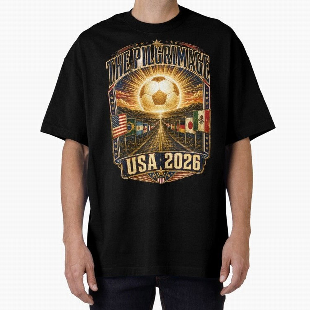 The Pilgrimage World Cup 2026 Soccer T-Shirt Classic T-Shirt Feel the Heartbeat of FIFA World Cup 2026 USA Canada Mexico for Fans of CR7 and Messi and Argentina, France and Brazil, Bringing Game Day Rituals, Football Legends, Country Pride and the