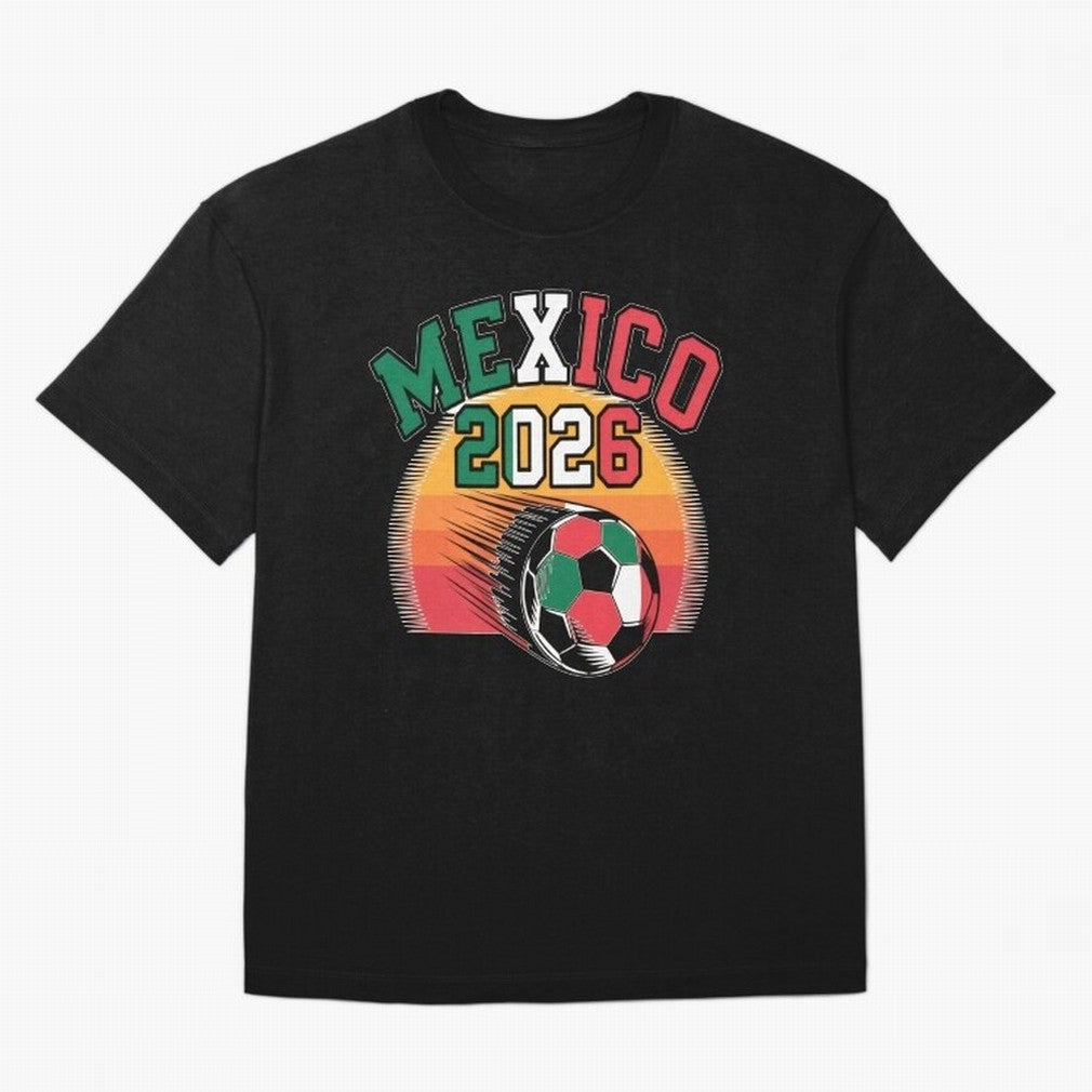 Mexico 2026 Vintage Soccer Shirt Retro Futbol Fan Tee Classic T-Shirt Follow the Road to Global Football Passion for FIFA World Cup 2026 USA Canada Mexico, Built around CR7 and Messi, Brazil, Retro Football Energy, Iconic Rivalries, Trophy Chase