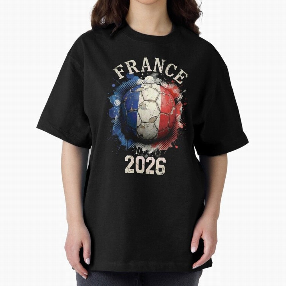 France 2026 Football Art | Vintage Tricolor Soccer Ball Splash Design Classic T-Shirt Bring a Vintage Feel to FIFA World Cup 2026 for Fans of Neymar, Haaland and Cristiano Ronaldo and France and Portugal, Bringing Supporter Pride, Iconic