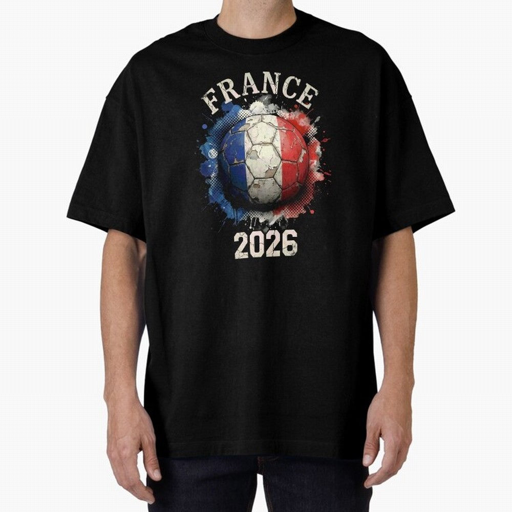 France 2026 Football Art | Vintage Tricolor Soccer Ball Splash Design Classic T-Shirt Bring a Vintage Feel to FIFA World Cup 2026 for Fans of Neymar, Haaland and Cristiano Ronaldo and France and Portugal, Bringing Supporter Pride, Iconic
