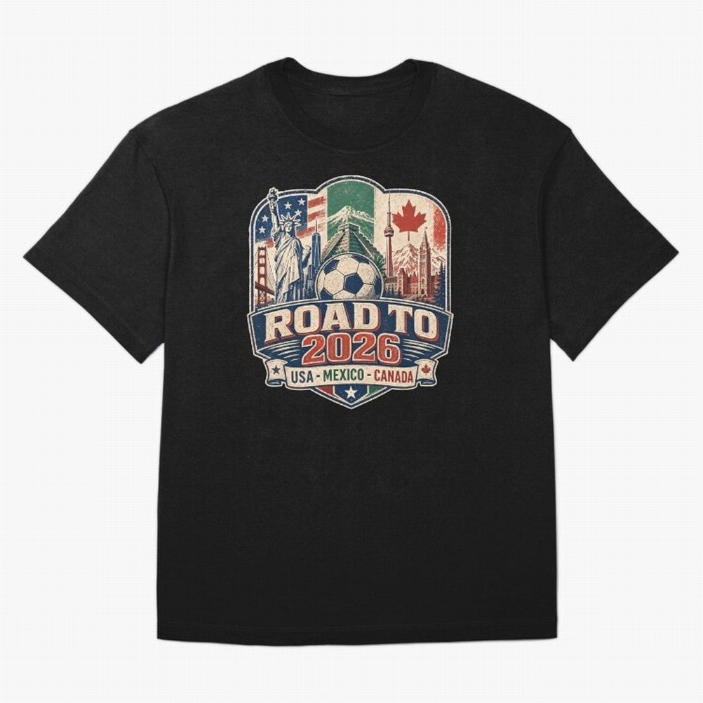 Football 2026 USA Mexico Canada Soccer Championship Fan Art Classic T-Shirt Honor Champions and Dreams in Global Football Passion for FIFA World Cup 2026, Centered on Haaland and Mbappe, Brazil, Championship Spirit, Famous Goals, Roaring Crowds and