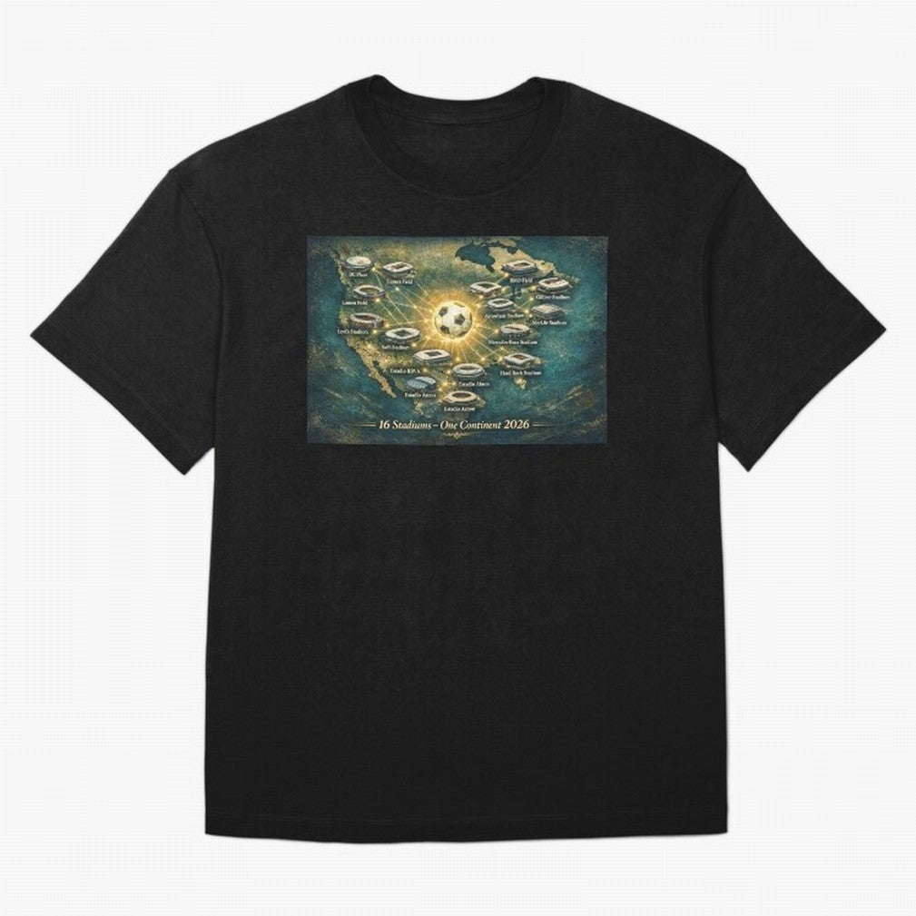 2026 Stadiums Across North America World Cup Classic T-Shirt Cheer through Every Moment of FIFA World Cup 2026 Spirit, with England, Messi and Cristiano Ronaldo, Champion Mindset, Group Stage Buzz, Knockout Tension and Passionate Fan Culture; Great