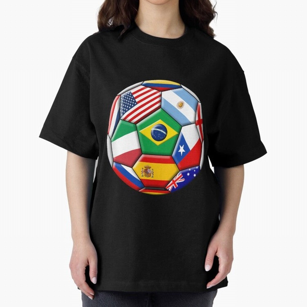 Soccer with various flags Classic T-Shirt Show Up for the Glory of FIFA World Cup 2026 for Fans of CR7 and France, Bringing Worldwide Fan Energy, Dramatic Goals, Stadium Lights and Championship Celebrations; Made for Die Hard Supporters, Soccer