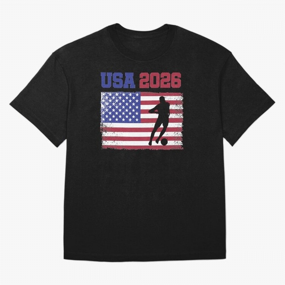 USA Soccer Fan 2026 United States American Flag Classic T-Shirt Follow the Road to FIFA World Cup 2026 Featuring Cristiano Ronaldo, Haaland and CR7, England, France and Netherlands Energy, Goal Celebration Energy, Supporter Heritage, Football Icons