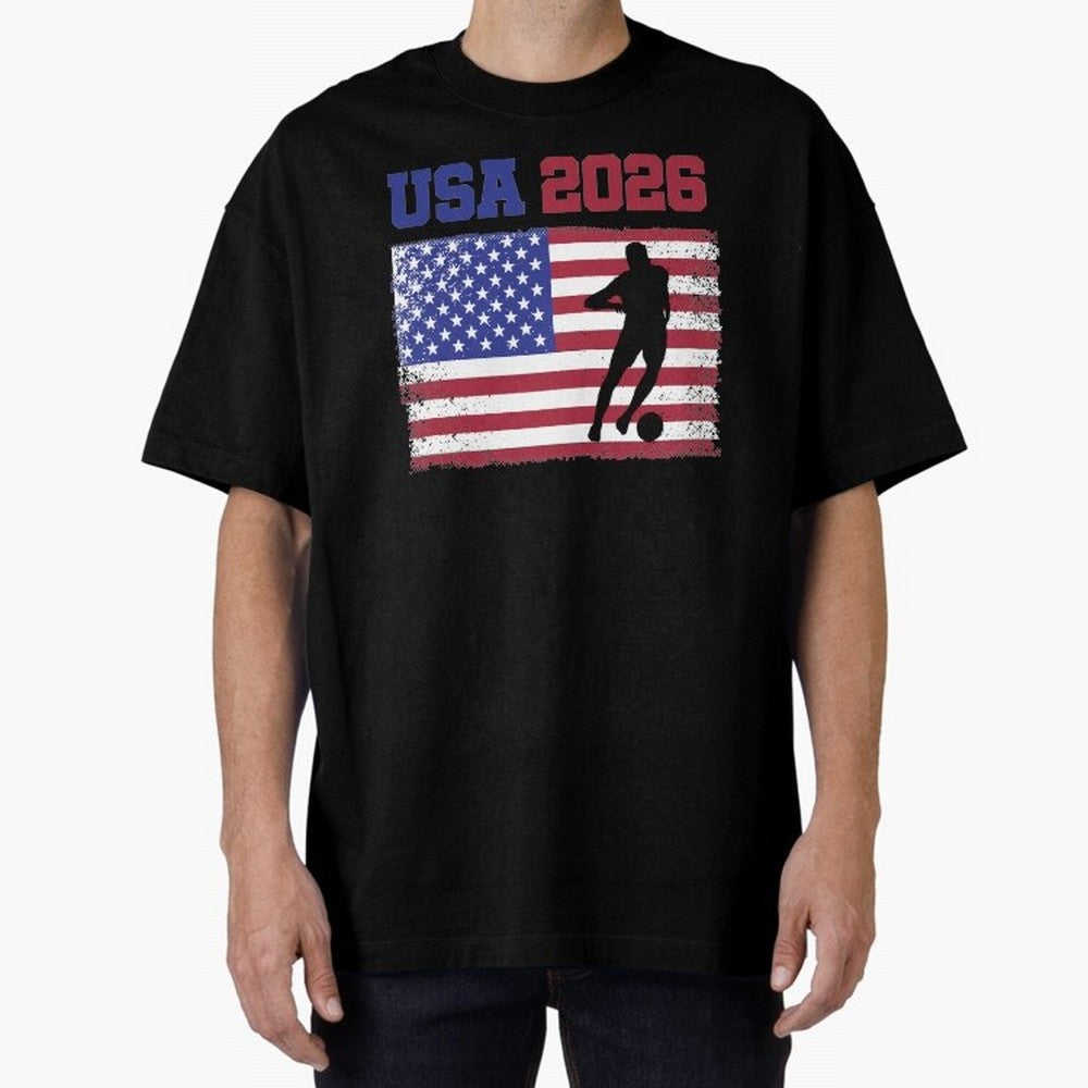 USA Soccer Fan 2026 United States American Flag Classic T-Shirt Follow the Road to FIFA World Cup 2026 Featuring Cristiano Ronaldo, Haaland and CR7, England, France and Netherlands Energy, Goal Celebration Energy, Supporter Heritage, Football Icons