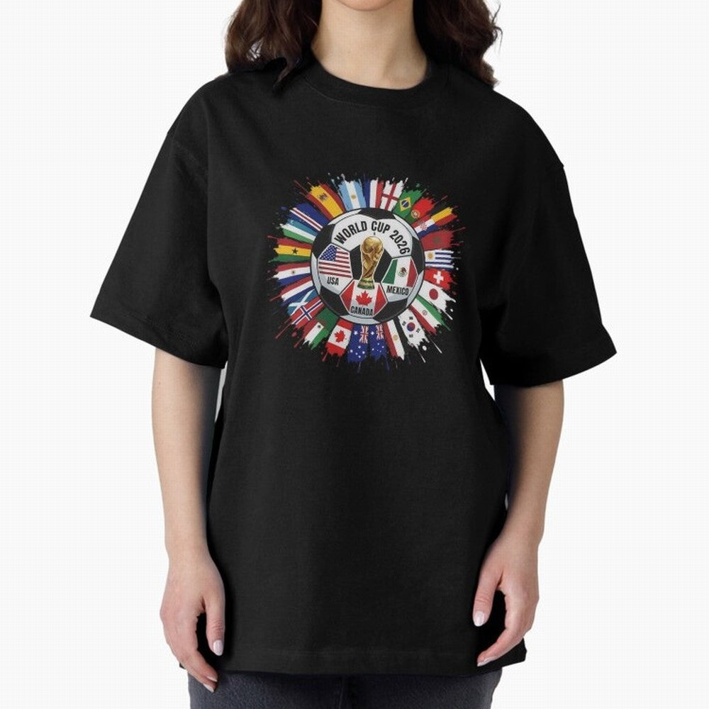 World Cup 2026 Kids, USA Mexico Canada Host Countries, International Football Flags Top, Gameday Soccer Apparel, Soccer Fan Youth Classic T-Shirt Capture Stadium Memories from the FIFA World Cup 2026 Journey through Messi and Cristiano Ronaldo
