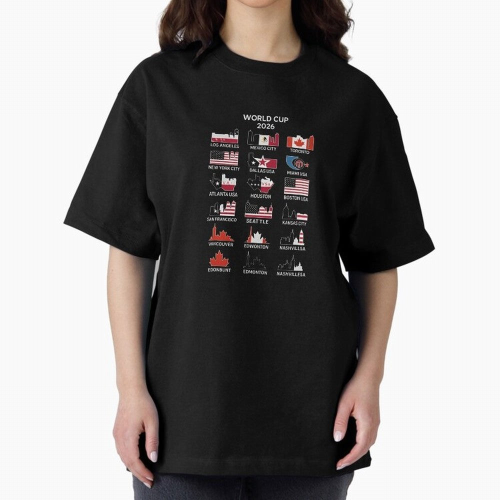 World Cup 2026 Host Cities T-Shirt_84292126 Classic T-Shirt Join Global Football Passion for FIFA World Cup 2026 USA Canada Mexico, Centered on CR7 and Messi, Portugal, Sports Nostalgia, International Competition, Famous Players and Unforgettable