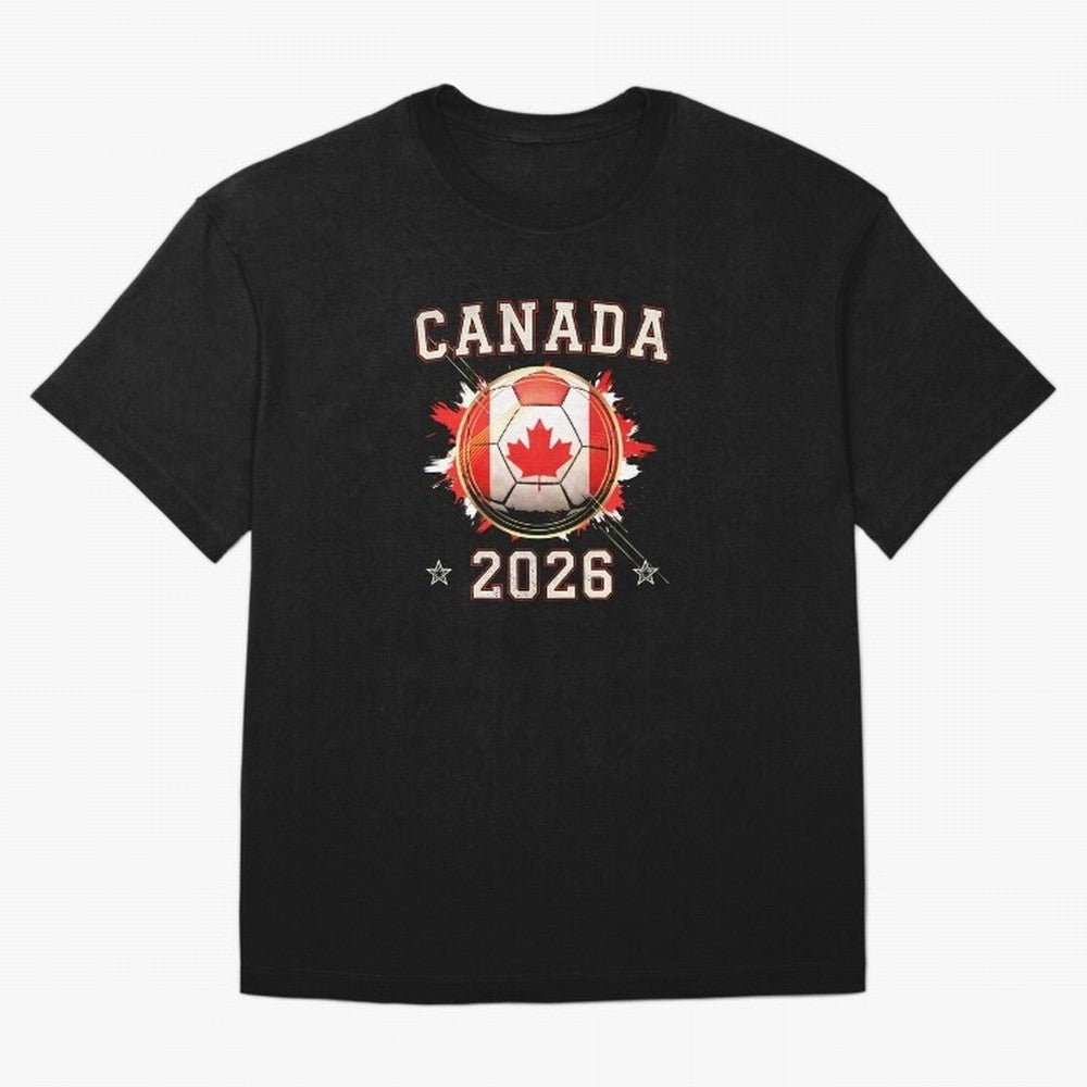 Front Print Canada Soccer World Cup 2026 - Canadian Fan Gift T-Shirt_84561562 Classic T-Shirt Make Your Look Match the FIFA World Cup 2026 USA Canada Mexico Journey through Messi and Cristiano Ronaldo Highlights, England and Germany Pride,