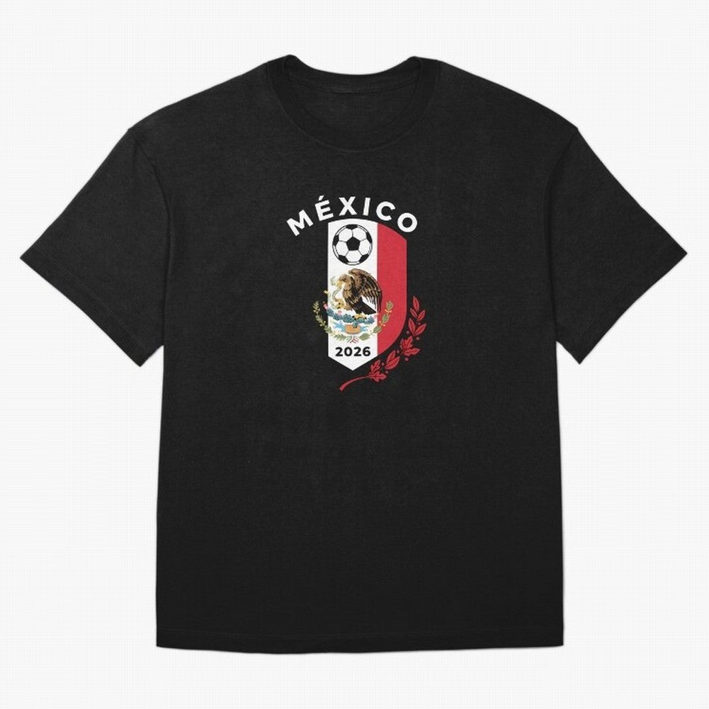 Mexico Emblem World Cup Soccer 2026 Football Crew T-Shirt_83050167 Classic T-Shirt Remember Iconic Moments from FIFA World Cup 2026 USA Canada Mexico Spirit, Featuring France and Portugal, Messi, Retro Football Energy, Iconic Rivalries, Trophy