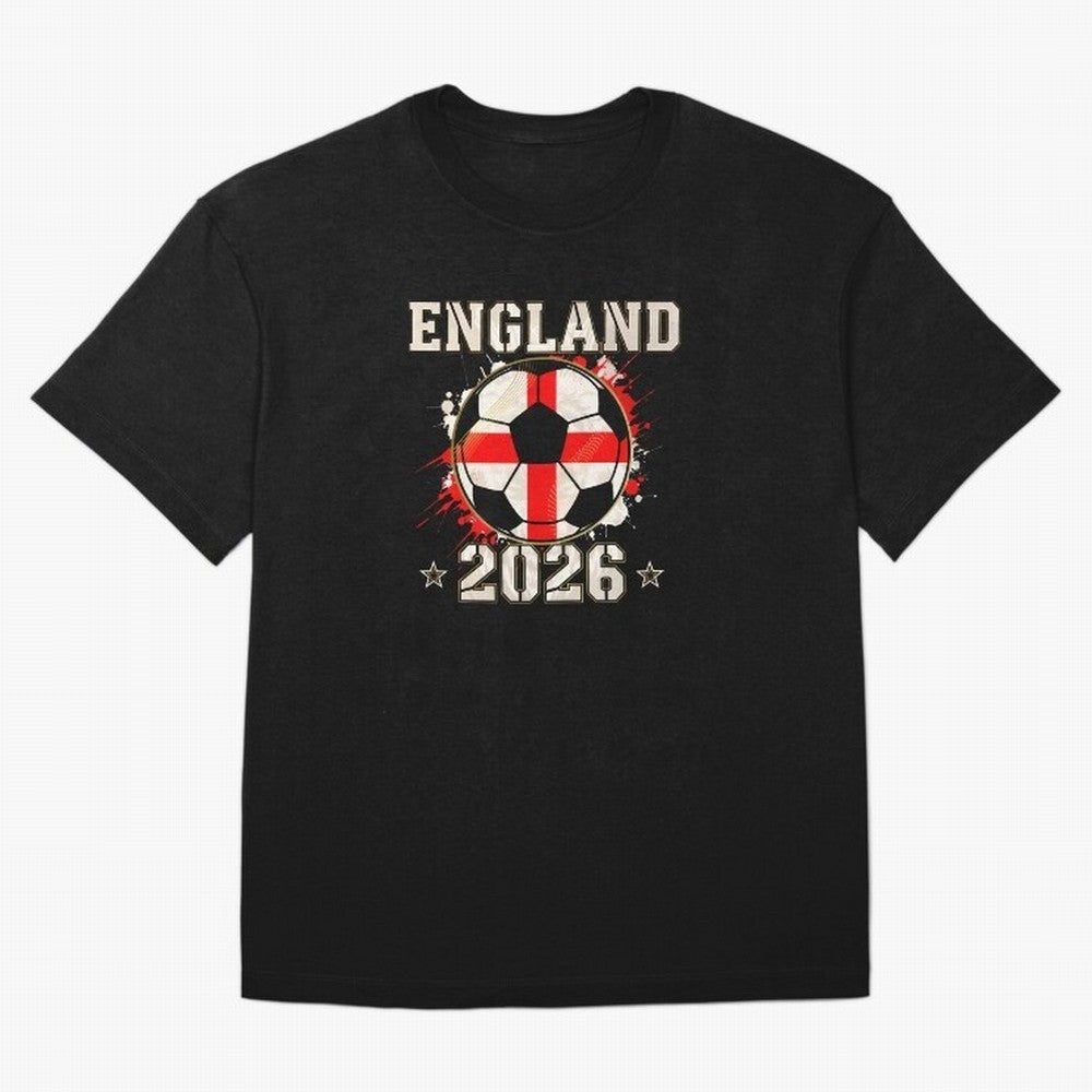 Front Print England Soccer World Cup 2026 - English Fan Gift T-Shirt_84562392 Classic T-Shirt Support the FIFA World Cup 2026 Group Stage Journey through CR7 and Messi Highlights, Spain Pride, Championship Spirit, Famous Goals, Roaring Crowds and