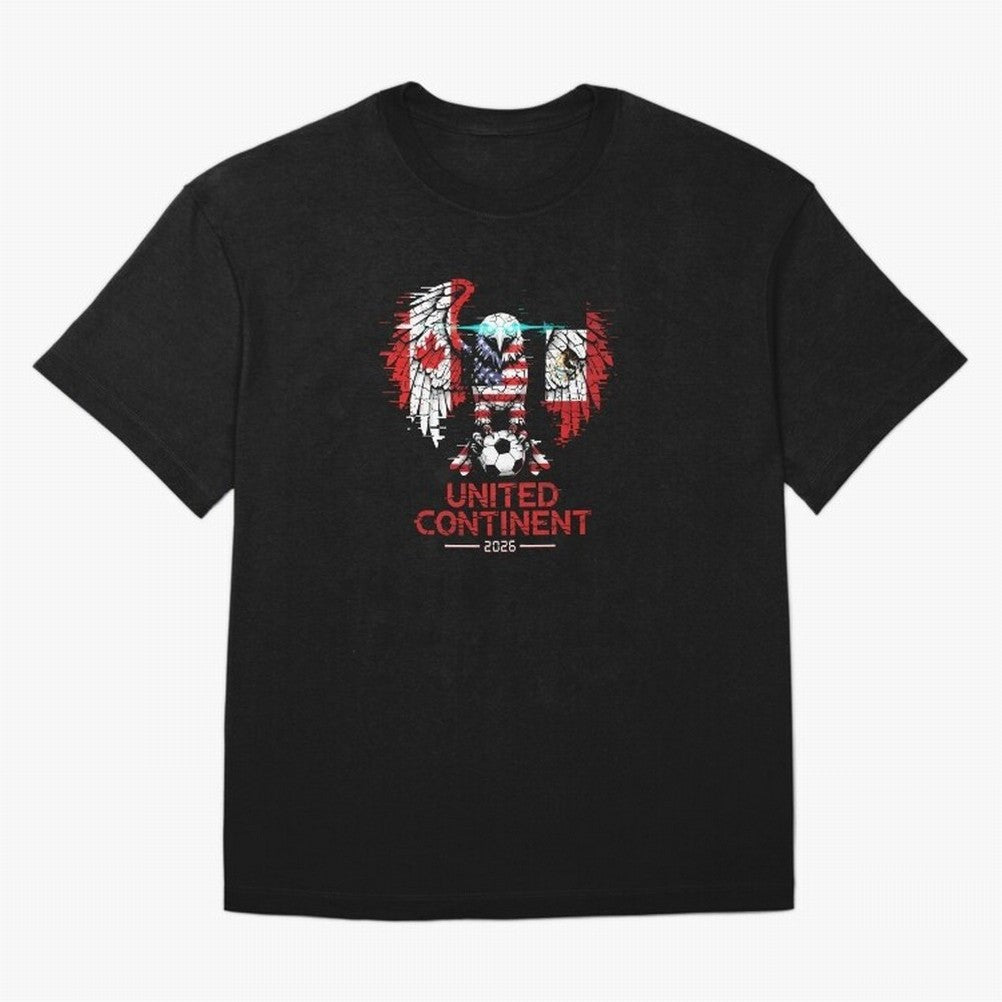Glitched North America Eagle World Cup Soccer 2026 T-Shirt_83958408 Classic T-Shirt Bring a Vintage Feel to the FIFA World Cup 2026 Journey through Neymar, Haaland and Cristiano Ronaldo Highlights, Portugal, Spain and Germany Pride, Fan Favorite