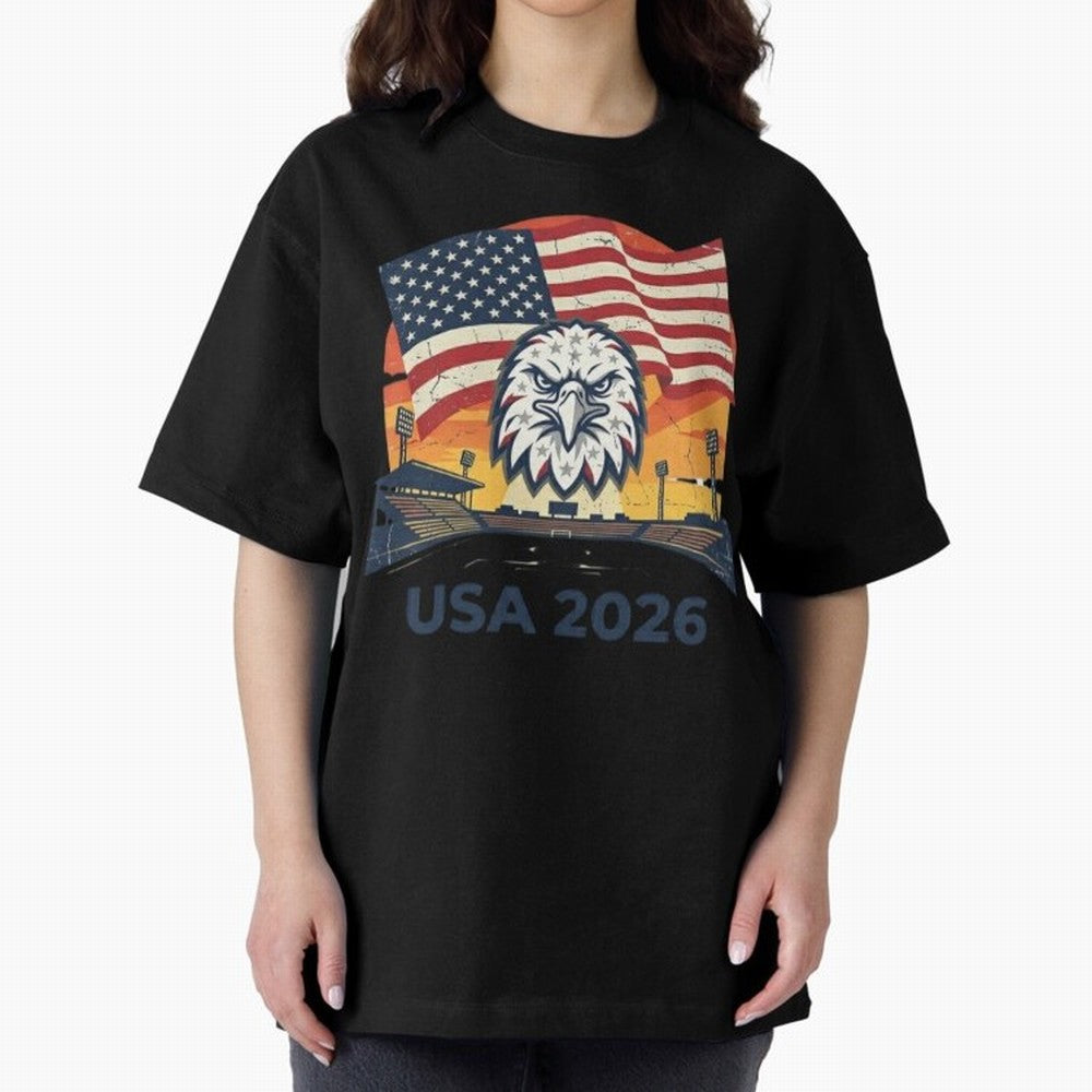American Eagle 2026 USA World Cup Classic T-Shirt Showcase the FIFA World Cup 2026 Group Stage Journey through Haaland and Mbappe Highlights, Brazil, Portugal and Argentina Pride, Stadium Chants, National Pride, Trophy Dreams and Unforgettable