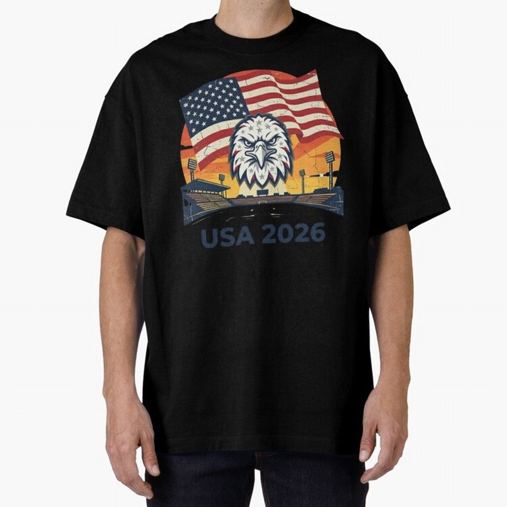 American Eagle 2026 USA World Cup Classic T-Shirt Showcase the FIFA World Cup 2026 Group Stage Journey through Haaland and Mbappe Highlights, Brazil, Portugal and Argentina Pride, Stadium Chants, National Pride, Trophy Dreams and Unforgettable