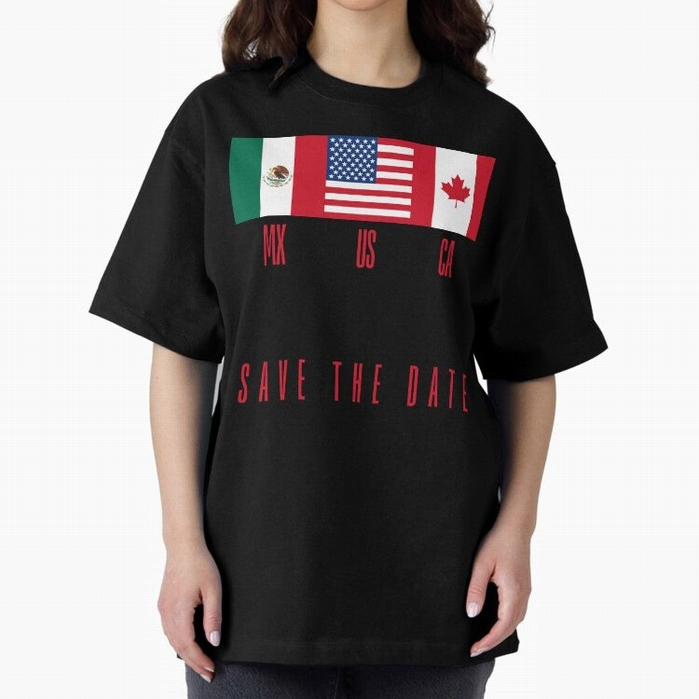 2026 World Cup Opening & Final ¨C Azteca Stadium Mexico & MetLife Stadium USA ¨C Football Design with Mexican, Canadian & US Flags Classic T-Shirt Honor the Beautiful Game during Match Day Hype around FIFA World Cup 2026, Mbappe, England, Classic