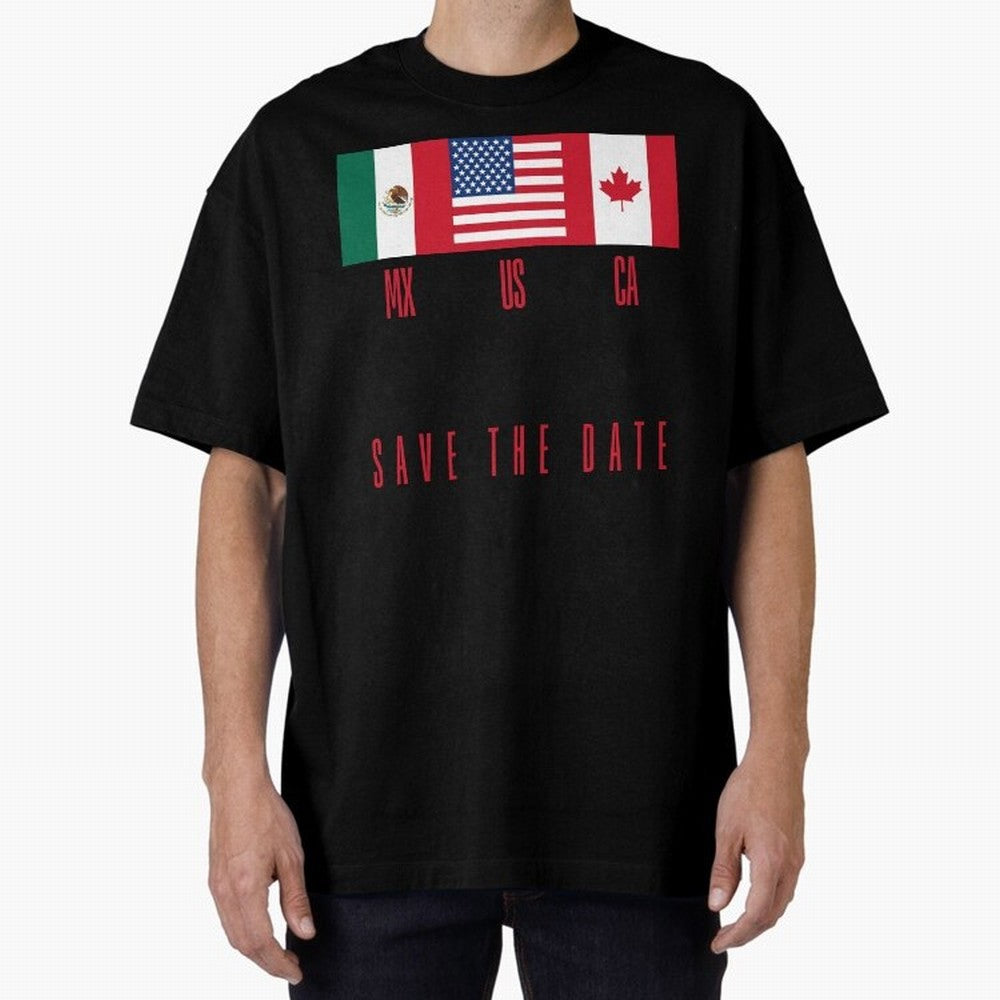2026 World Cup Opening & Final ¨C Azteca Stadium Mexico & MetLife Stadium USA ¨C Football Design with Mexican, Canadian & US Flags Classic T-Shirt Honor the Beautiful Game during Match Day Hype around FIFA World Cup 2026, Mbappe, England, Classic