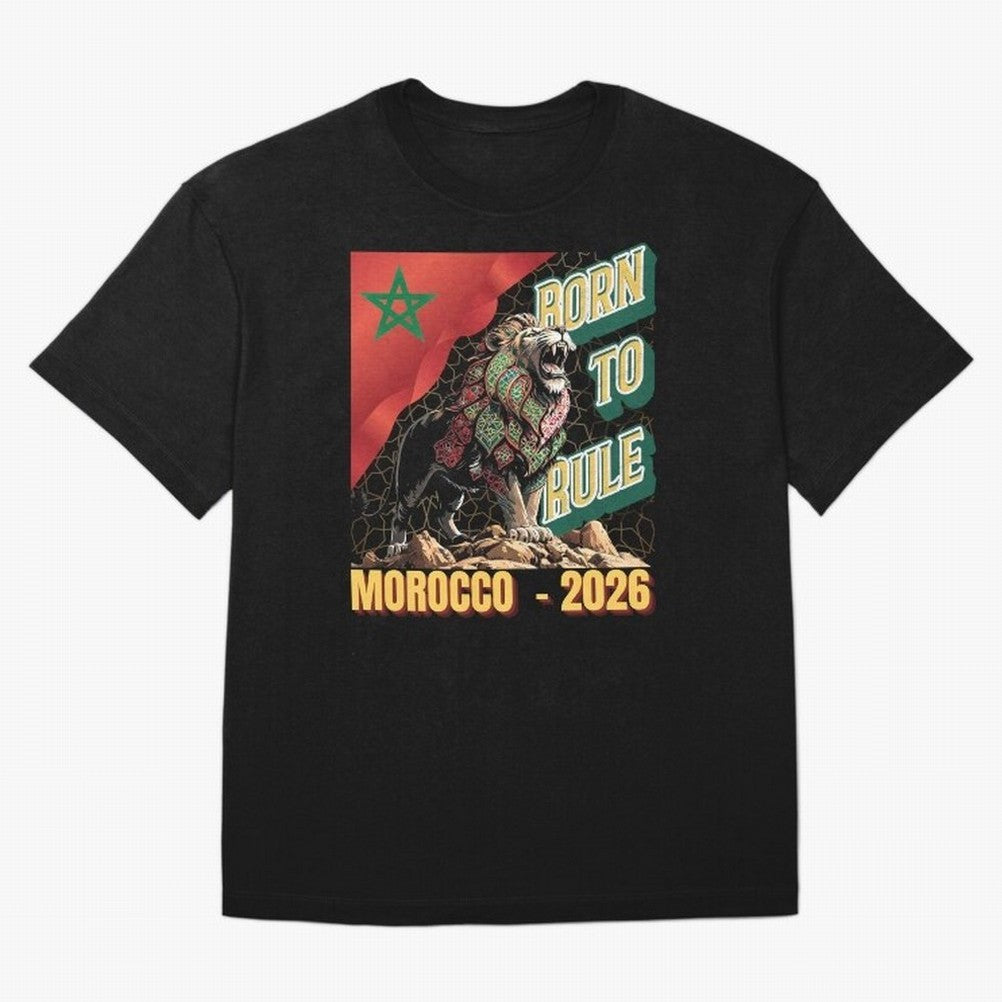 Morocco Football - Born to Rule Classic T-Shirt Relive the Noise and Pride of Global Football Passion for FIFA World Cup 2026 Group Stage, Centered on Neymar, Haaland and Cristiano Ronaldo, Spain, Football Festival Excitement, Trophy Ambitions,