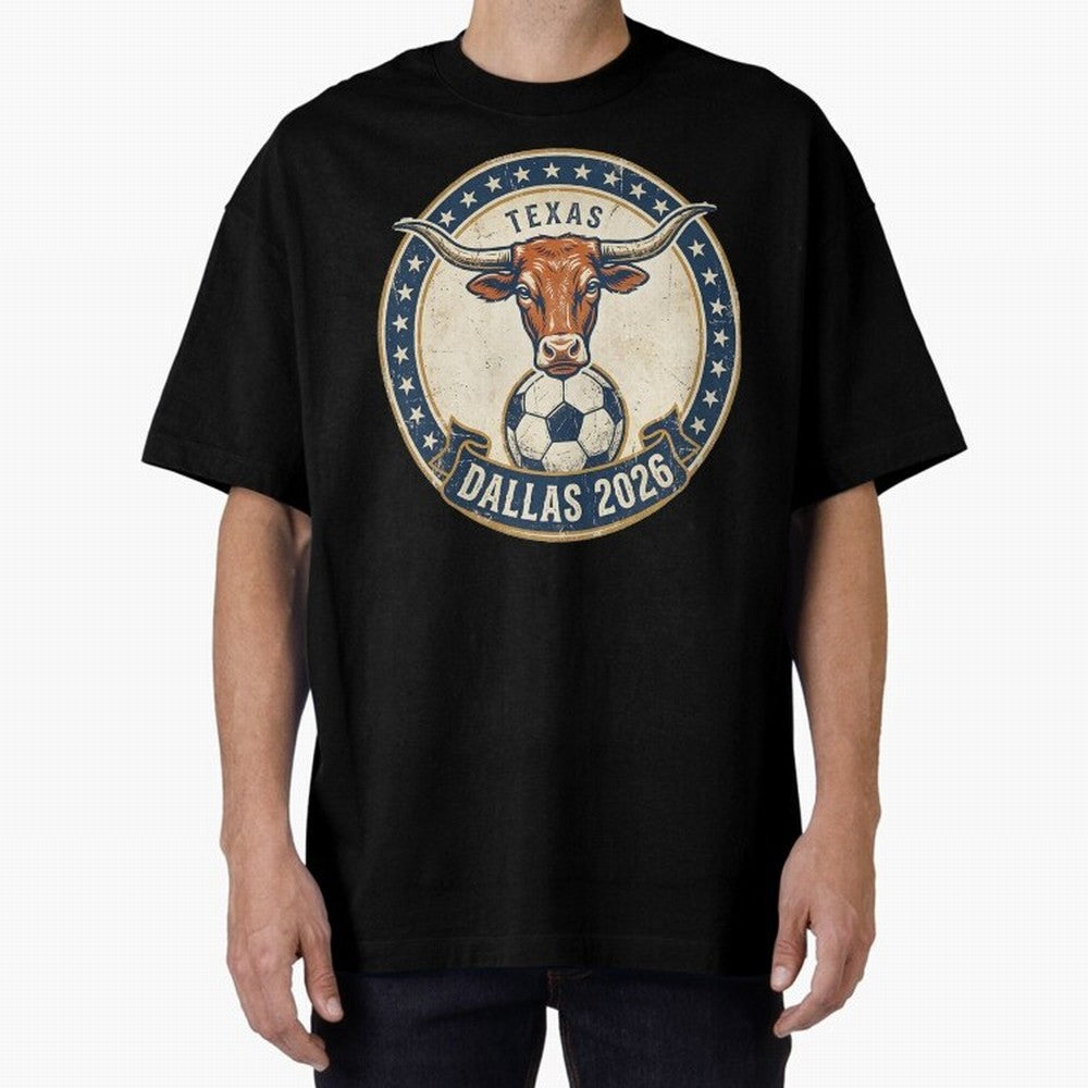 Dallas Texas 2026 World Cup Host City Vintage Football Badge Classic T-Shirt Upgrade the FIFA World Cup 2026 Group Stage Journey through Neymar Highlights, Spain Pride, Vintage Soccer Flavor, Modern Football Stars, National Flags and Final Night