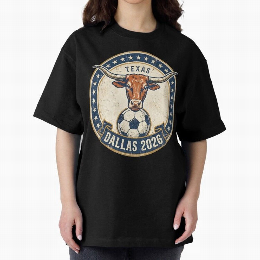 Dallas Texas 2026 World Cup Host City Vintage Football Badge Classic T-Shirt Upgrade the FIFA World Cup 2026 Group Stage Journey through Neymar Highlights, Spain Pride, Vintage Soccer Flavor, Modern Football Stars, National Flags and Final Night
