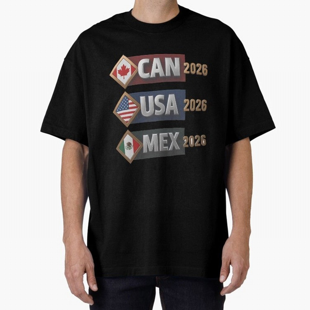 CAN USA MEx 2026 Flags, Canada USA Mexico Soccer Tournament Classic T-Shirt Spotlight the FIFA World Cup 2026 USA Canada Mexico Journey through Mbappe Highlights, Argentina Pride, Game Day Rituals, Football Legends, Country Pride and the Road to