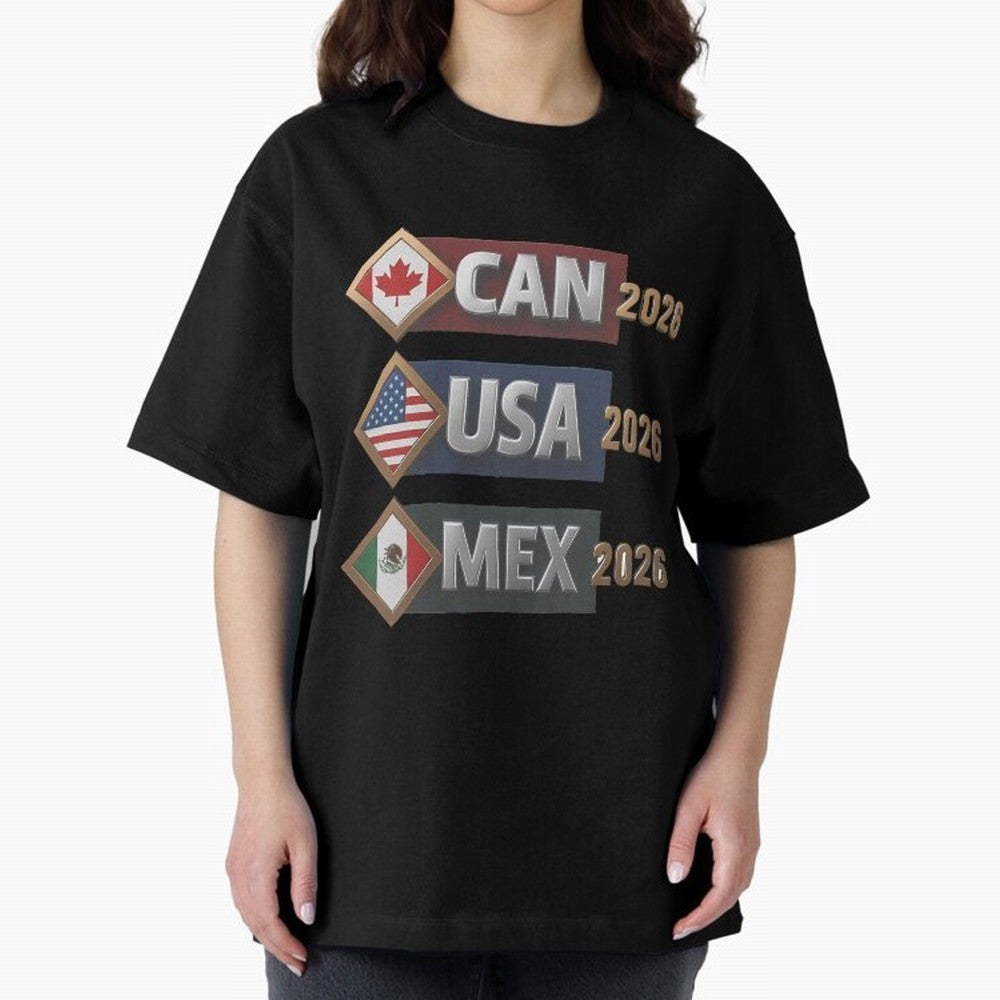 CAN USA MEx 2026 Flags, Canada USA Mexico Soccer Tournament Classic T-Shirt Spotlight the FIFA World Cup 2026 USA Canada Mexico Journey through Mbappe Highlights, Argentina Pride, Game Day Rituals, Football Legends, Country Pride and the Road to