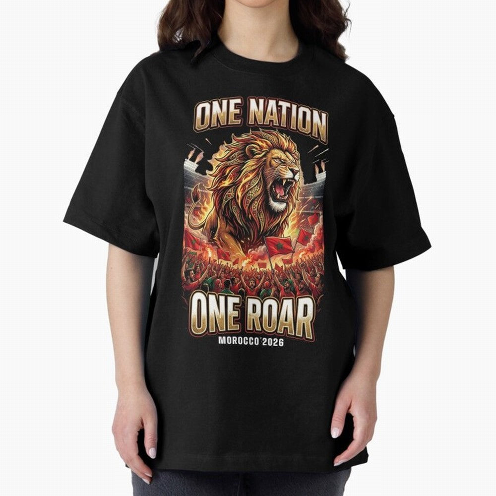 Morocco Football Fan - One Roar One Nation Classic T-Shirt Celebrate Classic Football Spirit in FIFA World Cup 2026 Group Stage Spirit, Featuring England, Haaland, Tournament Hype, Historic Matchups, Family Viewing Parties and Global Sports Pride;
