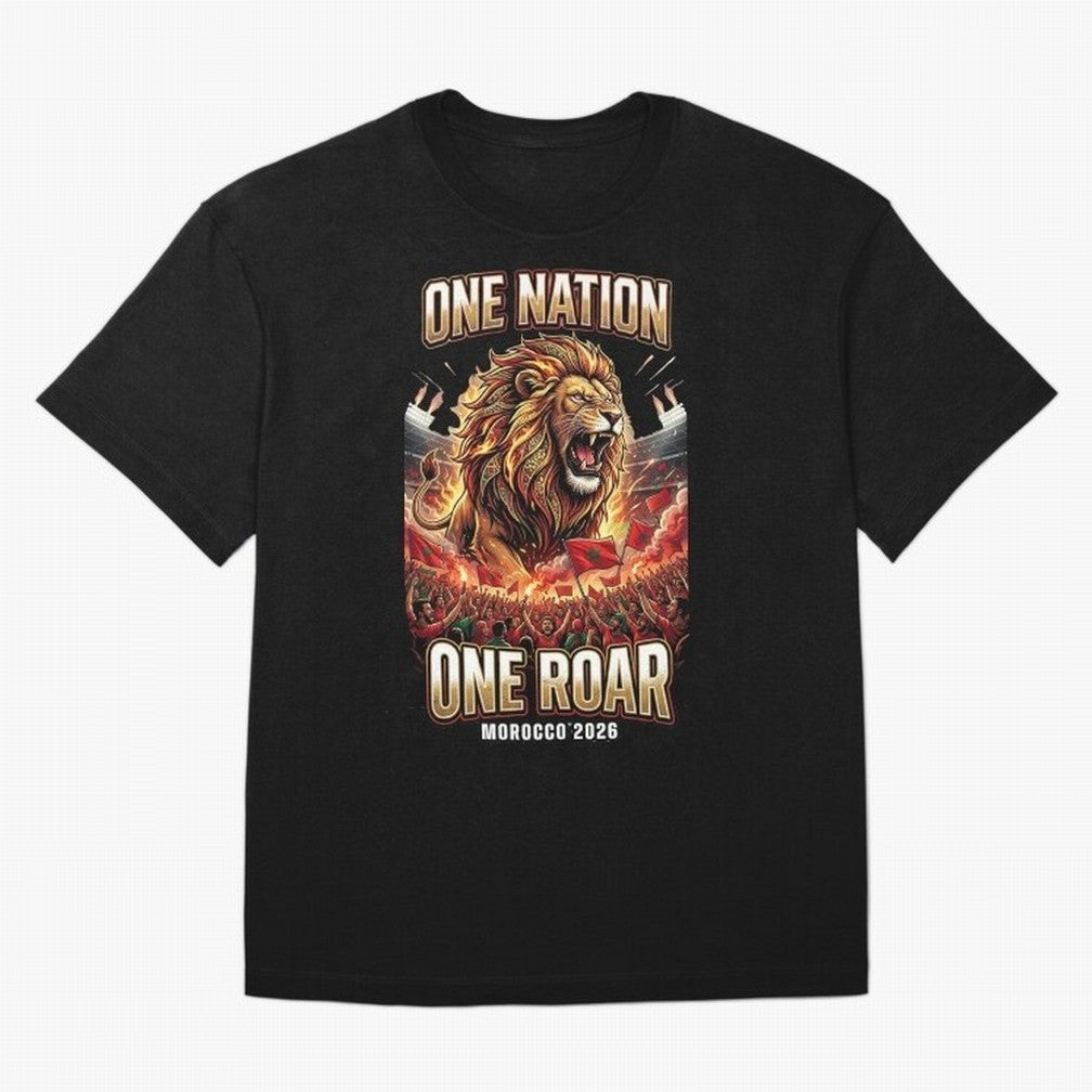Morocco Football Fan - One Roar One Nation Classic T-Shirt Celebrate Classic Football Spirit in FIFA World Cup 2026 Group Stage Spirit, Featuring England, Haaland, Tournament Hype, Historic Matchups, Family Viewing Parties and Global Sports Pride;
