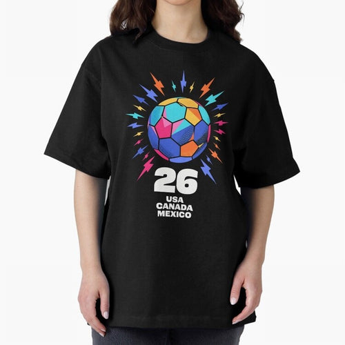 2026 Colorful Soccer Ball USA Canada Mexico 26 Classic T-Shirt Represent Football Lovers during Global Football Passion for FIFA World Cup 2026, Filled with Mbappe and Neymar, Portugal, Spain and Germany, Champion Mindset, Group Stage Buzz,