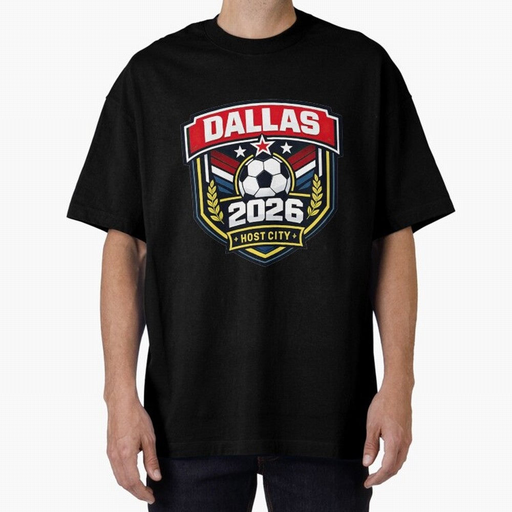 Dallas 2026 Host City Emblem with Laurel Classic T-Shirt Celebrate Football Heritage in FIFA World Cup 2026 USA Canada Mexico Inspired by CR7 and Messi, France Energy, Game Day Rituals, Football Legends, Country Pride and the Road to the Final;