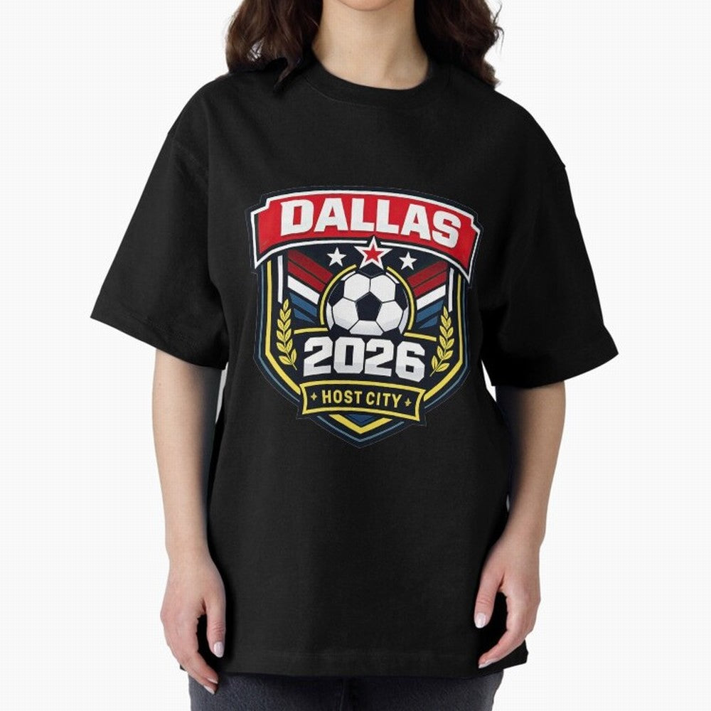 Dallas 2026 Host City Emblem with Laurel Classic T-Shirt Celebrate Football Heritage in FIFA World Cup 2026 USA Canada Mexico Inspired by CR7 and Messi, France Energy, Game Day Rituals, Football Legends, Country Pride and the Road to the Final;