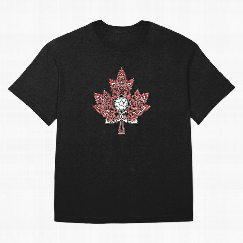 Interwoven Maple Leaf Canada Soccer 2026 T-Shirt_83135197 Classic T-Shirt Cheer through Every Moment of Global Football Passion for FIFA World Cup 2026, Celebrating Messi, Neymar and Mbappe, France, Fan Favorite Moments, National Team Passion, Big