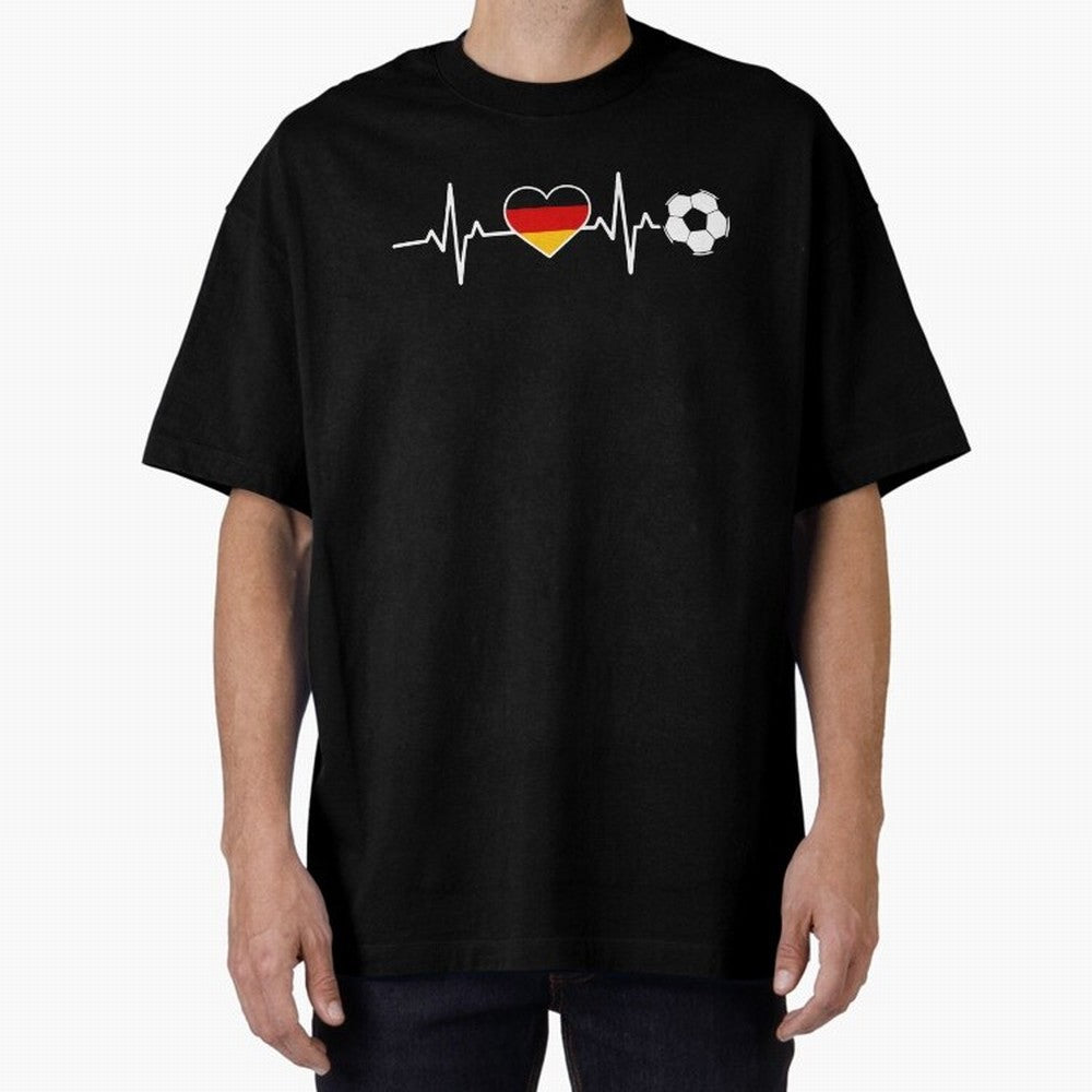 Germany Football Heartbeat | Deutschland Soccer Fan EKG Classic T-Shirt Elevate the FIFA World Cup 2026 Group Stage Journey through Messi and Cristiano Ronaldo Highlights, Spain Pride, Vintage Soccer Flavor, Modern Football Stars, National Flags