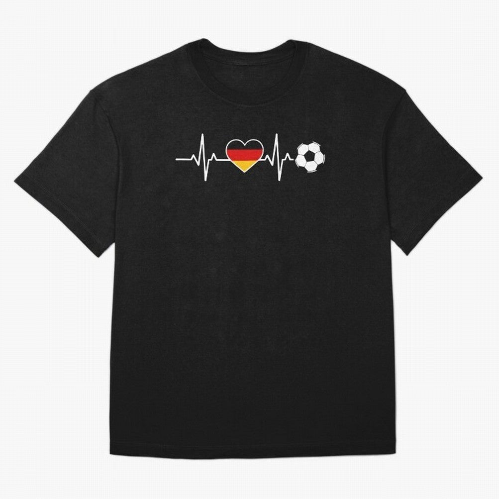 Germany Football Heartbeat | Deutschland Soccer Fan EKG Classic T-Shirt Elevate the FIFA World Cup 2026 Group Stage Journey through Messi and Cristiano Ronaldo Highlights, Spain Pride, Vintage Soccer Flavor, Modern Football Stars, National Flags
