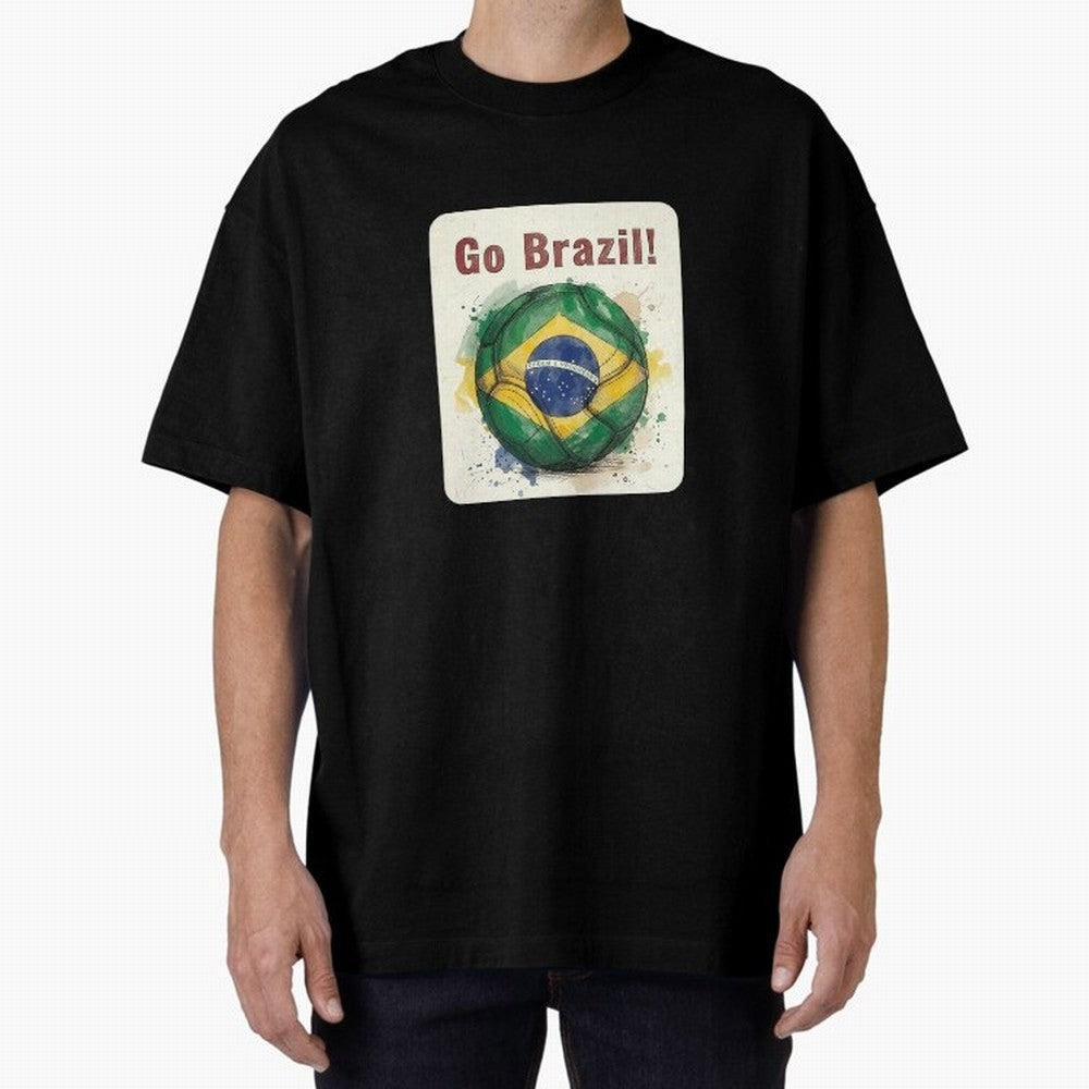 Go Brazil Soccer Ball Flag | Brazilian Football Fan Graphic Tee Classic T-Shirt Mark FIFA World Cup 2026 USA Canada Mexico Celebrating Mbappe and Neymar, England, France and Netherlands Energy, Sports Nostalgia, International Competition, Famous
