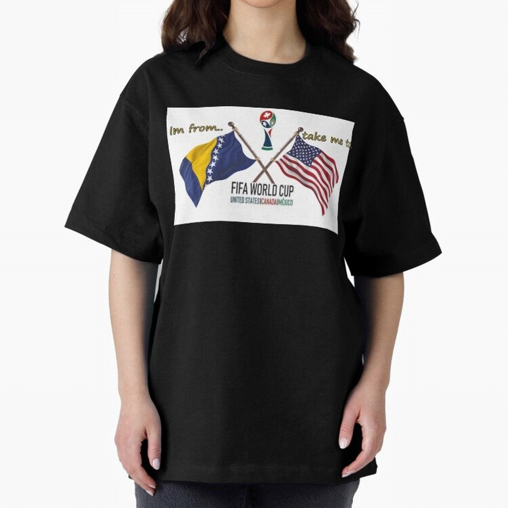 Bosnia and Herzegovina Classic T-Shirt Keep the Match Day Mood of Global Football Passion for FIFA World Cup 2026 USA Canada Mexico, Capturing Messi, Neymar and Mbappe, France and Portugal, Championship Spirit, Famous Goals, Roaring Crowds and