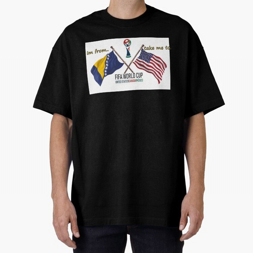 Bosnia and Herzegovina Classic T-Shirt Keep the Match Day Mood of Global Football Passion for FIFA World Cup 2026 USA Canada Mexico, Capturing Messi, Neymar and Mbappe, France and Portugal, Championship Spirit, Famous Goals, Roaring Crowds and