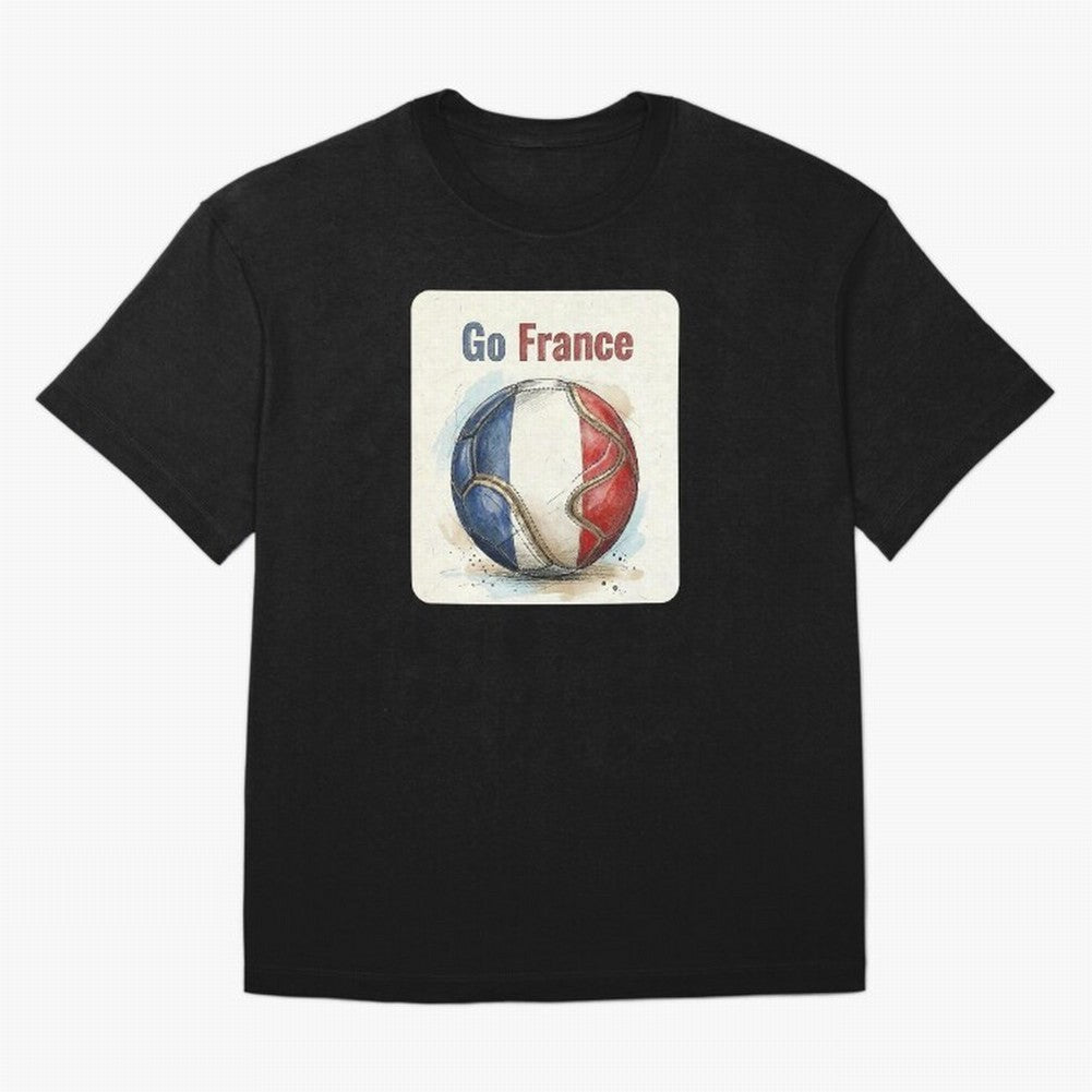 Go France Soccer Ball Flag | French Football Fan Graphic Tee Classic T-Shirt Step into Match Day Hype around FIFA World Cup 2026 Group Stage, Messi, CR7 and Mbappe, England, France and Netherlands, Stadium Memories, Football Loyalty, International
