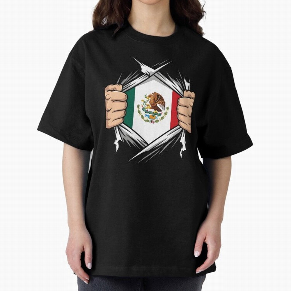 Mexico Flag Ripped Shirt Football Fan Classic T-Shirt Follow the Final Road of the FIFA World Cup 2026 USA Canada Mexico Journey through Haaland and Mbappe Highlights, Brazil Pride, Football Passion, Legendary Performances, Festival Vibes and