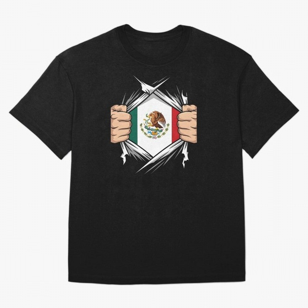 Mexico Flag Ripped Shirt Football Fan Classic T-Shirt Follow the Final Road of the FIFA World Cup 2026 USA Canada Mexico Journey through Haaland and Mbappe Highlights, Brazil Pride, Football Passion, Legendary Performances, Festival Vibes and