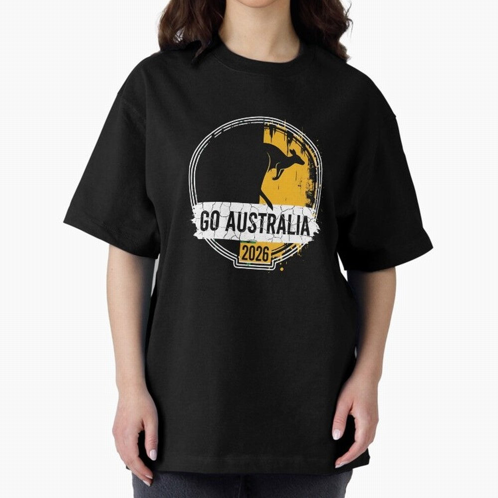 Golden Green Kangaroo Emblem Go Australia 2026 Supporter Design T-Shirt_83662099 Classic T-Shirt Fuel the Hype around Match Day Hype around FIFA World Cup 2026 USA Canada Mexico, Messi and Cristiano Ronaldo, England and Germany, Classic Soccer