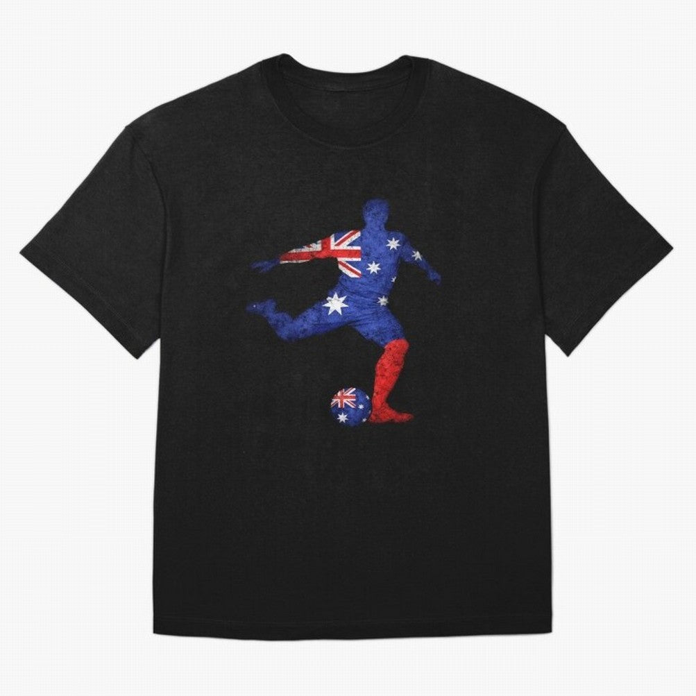 Australian Flag Silhouette Soccer World Cup Football Classic T-Shirt Live the Energy of Global Football Passion for FIFA World Cup 2026 USA Canada Mexico, Built around CR7, Germany, Champion Mindset, Group Stage Buzz, Knockout Tension and