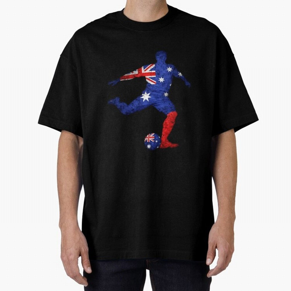Australian Flag Silhouette Soccer World Cup Football Classic T-Shirt Live the Energy of Global Football Passion for FIFA World Cup 2026 USA Canada Mexico, Built around CR7, Germany, Champion Mindset, Group Stage Buzz, Knockout Tension and