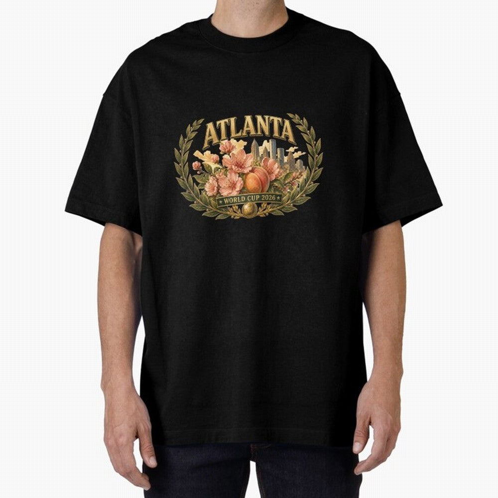 Elegant and Floral Atlanta 2026 World Cup Host City ¡ª Georgia Peach Laurel Wreath Classic T-Shirt Bring Legendary Rivalry Energy to Match Day Hype around FIFA World Cup 2026 USA Canada Mexico, Messi, England, France and Netherlands, Football