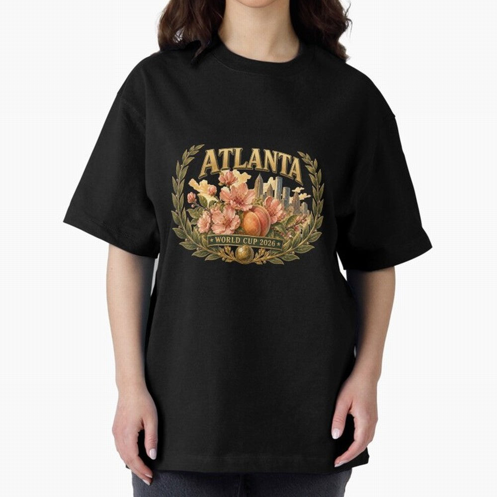 Elegant and Floral Atlanta 2026 World Cup Host City ¡ª Georgia Peach Laurel Wreath Classic T-Shirt Bring Legendary Rivalry Energy to Match Day Hype around FIFA World Cup 2026 USA Canada Mexico, Messi, England, France and Netherlands, Football